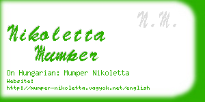 nikoletta mumper business card